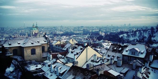 الثلج في احد المدن الاوروبية